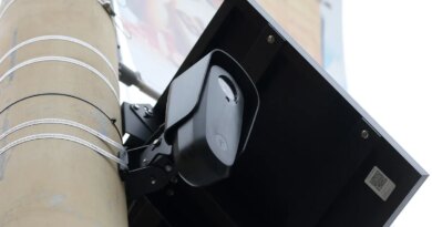 a Flock license plate surveillance camera on a street pole in San Francisco.
