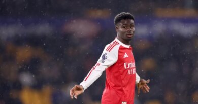 WOLVERHAMPTON, ENGLAND - FEBRUARY 18: Bukayo Saka of Arsenal during the Premier League match between Wolverhampton Wanderers and Arsenal at Molineux on February 18, 2026 in Wolverhampton, England. (Photo by Carl Recine/Getty Images)