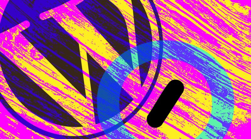 WordPress and Automattic logos with abstract background