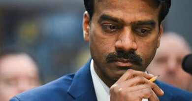 Dr. Madhu Gottumukkala, acting director of the Cybersecurity and Infrastructure Security Agency, during a House Appropriations Subcommittee on Homeland Security hearing in Washington, DC, US, on Wednesday, Feb. 11, 2026. The oversight hearing is meant to examine the impacts of a potential Department of Homeland Security (DHS) shutdown. Photographer: Graeme Sloan/Bloomberg via Getty Images