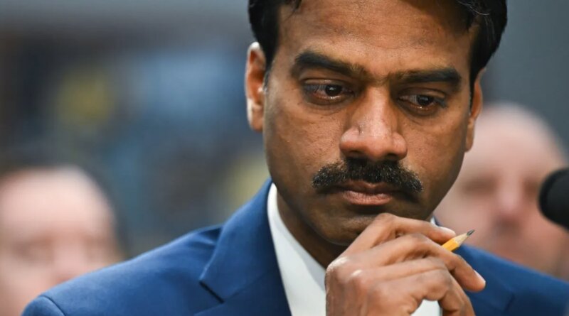 Dr. Madhu Gottumukkala, acting director of the Cybersecurity and Infrastructure Security Agency, during a House Appropriations Subcommittee on Homeland Security hearing in Washington, DC, US, on Wednesday, Feb. 11, 2026. The oversight hearing is meant to examine the impacts of a potential Department of Homeland Security (DHS) shutdown. Photographer: Graeme Sloan/Bloomberg via Getty Images