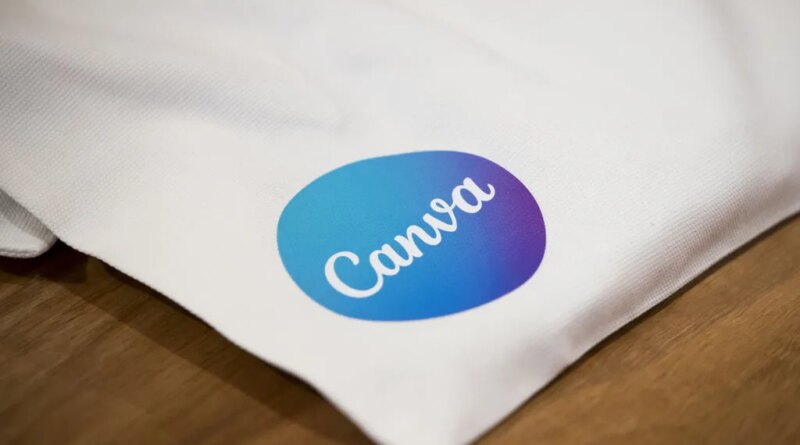 Canva logo on bag sitting on a table.