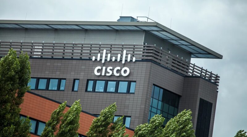 Cisco signage on side of building