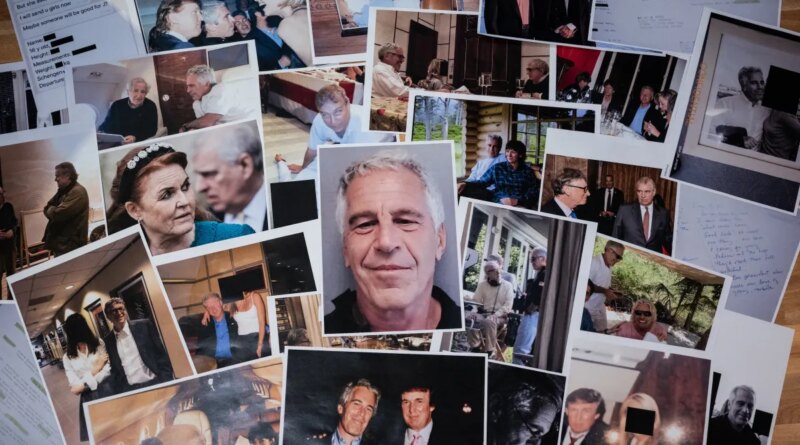 This photograph taken in Le-Perreux-sur-Marne, outside Paris on February 9, 2026 shows undated pictures provided by the US Department of Justice on January 30, 2026 as part of the Jeffrey Epstein files.