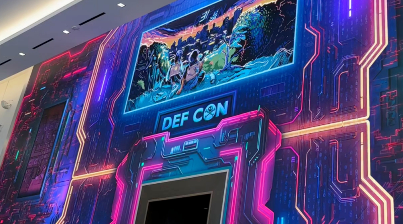 A wall at the Def Con hacking conference in Las Vegas in 2024.