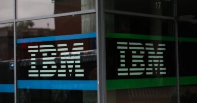 An IBM sign is seen on July 04, 2020 in Hamburg, Germany. (Photo by Jeremy Moeller/Getty Images)