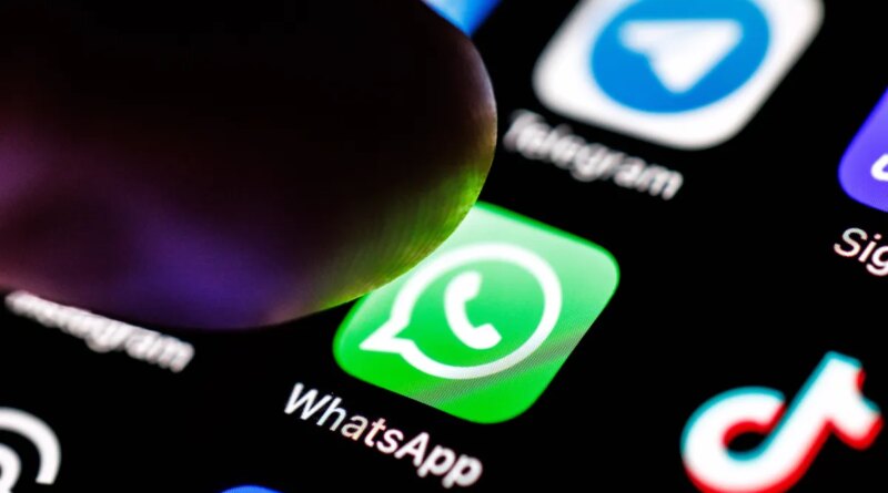 The Whatsapp app logo can be seen on the display of a smartphone on September 2, 2025.