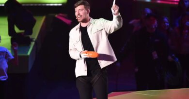 MrBeast speaks onstage during the 2023 Nickelodeon Kids' Choice Awards at Microsoft Theater in LA