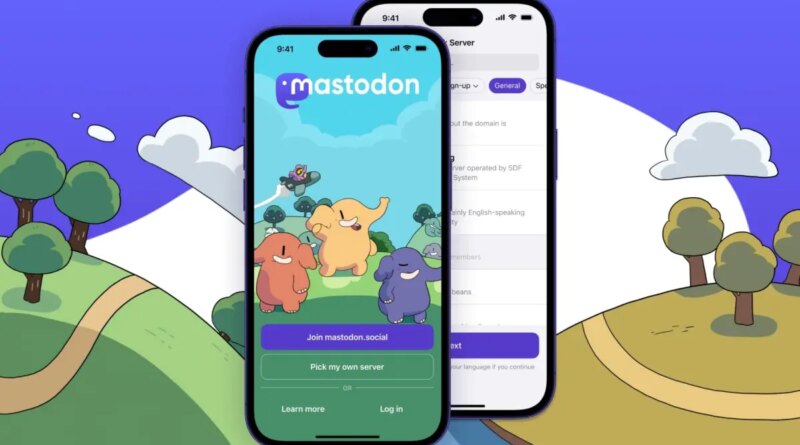 Mastodon displayed on smartphone screens
