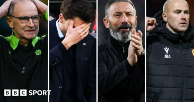 Celtic and Rangers both dropped points on Sunday after wins for leaders Hearts and in-form Motherwell 24 hours earlier