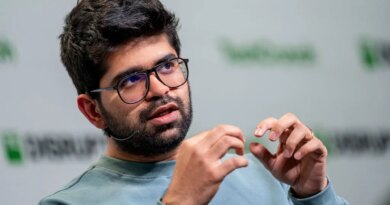 Aravind Srinivas, co-founder and chief executive officer of Perplexity, during TechCrunch Disrupt in San Francisco, California, US, on Wednesday, Oct. 30, 2024.