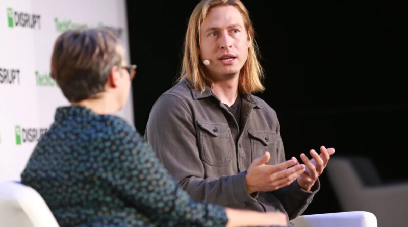 Plaid founder Zack Perret in conversation with Ingrid Lunden at TechCrunch Disrupt 2023. Ross Marlowe/TPG for TechCrunch