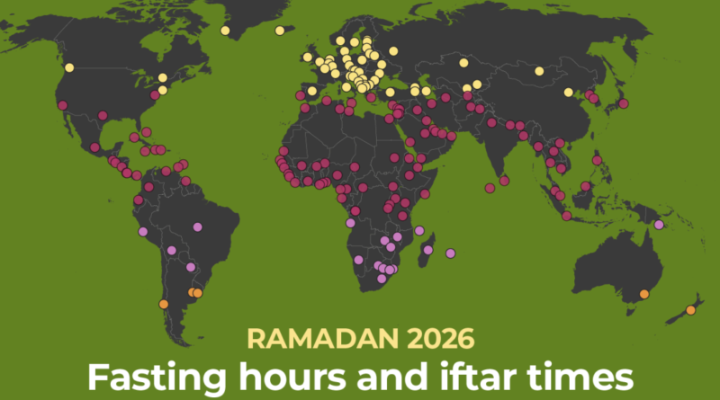 Ramadan 2026: Fasting hours, suhoor and iftar times around the world