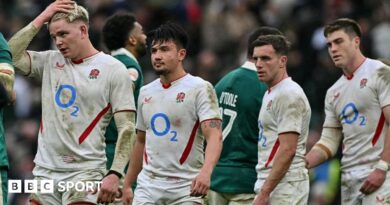 Henry Pollock is given a yellow card