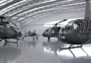 Skyryse helicopters parked in a hangar