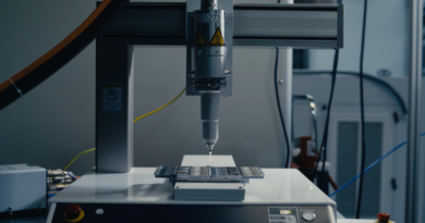 An image of automated manufacturing equipment.