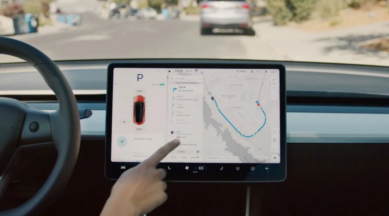 dashboard view of Tesla's autopilot screen