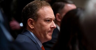 Lee Zeldin, administrator of the US Environmental Protection Agency (EPA), sits in a cabinet meeting.