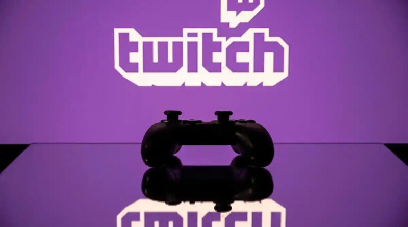 Twitch logo reflection with a controller