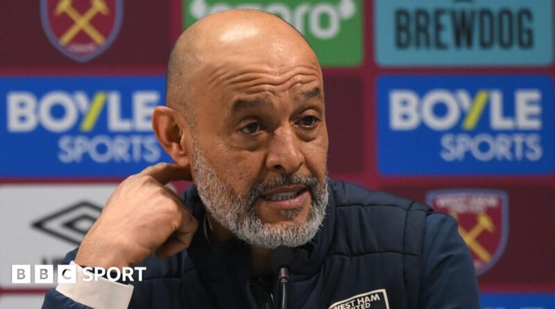 West Ham manager Nuno Espirito Santo in a news conference before the Premier League match against Bournemouth