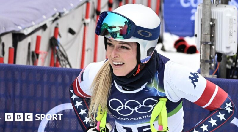 Lindsey Vonn after completing her second training run