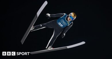 Johann Andre Forfang of Team Norway in action during the Men’s Ski Jumping Training at the 2026 Winter Olympics