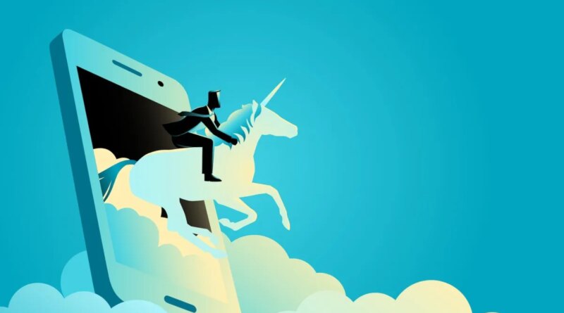 Man riding a unicorn