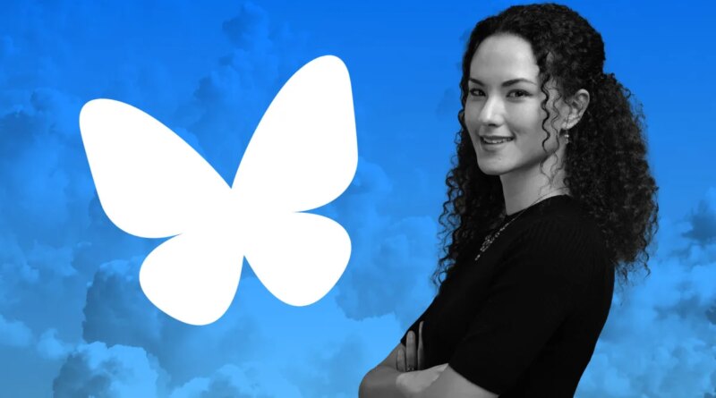 Bluesky butterfly logo and Jay Graber