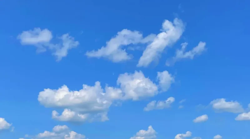 white clouds in blue sky