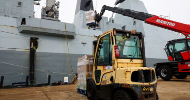 British warship HMS Dragon departs for Eastern Mediterranean