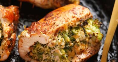 Broccoli and Cheese Stuffed Chicken Breasts (Protein Packed!)