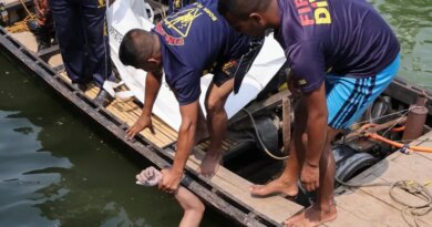 SENSITIVE MATERIAL. THIS IMAGE MAY OFFEND OR DISTURB Rescue personnel retrieve the body of a man, after a bus plunged into the Padma River while attempting to board a ferry, in Rajbari, Bangladesh, March 26, 2026