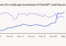 Chart shows Claude's dethroning of ChatGPT in app downloads race