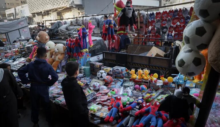 A toy stall in Gaza