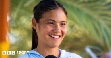 Emma Raducanu talks to media before Indian Wells in 2026