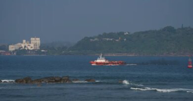 A vessel sails off the Galle coast after a submarine attack on the Iranian military ship, Iris Dena, off Sri Lanka, in Galle, Sri Lanka, March 4, 2026. REUTERS/Thilina Kaluthotage