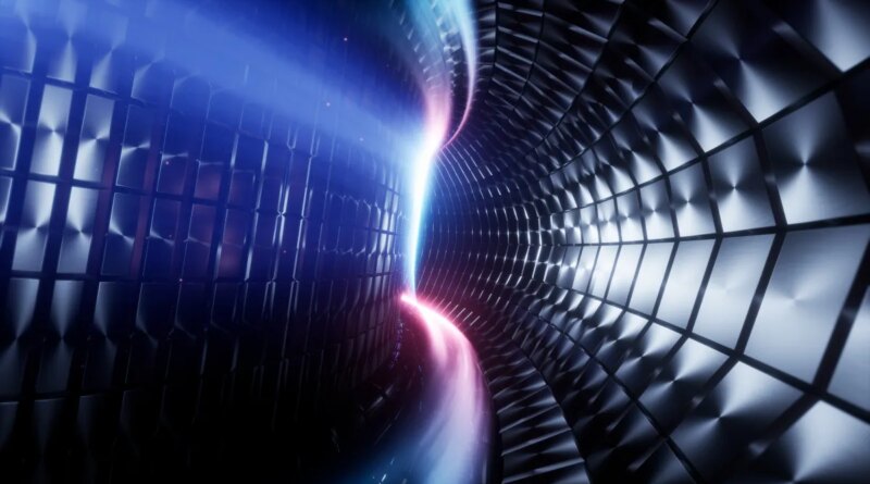 Plasma flows through an illustration of a tokamak fusion reactor.