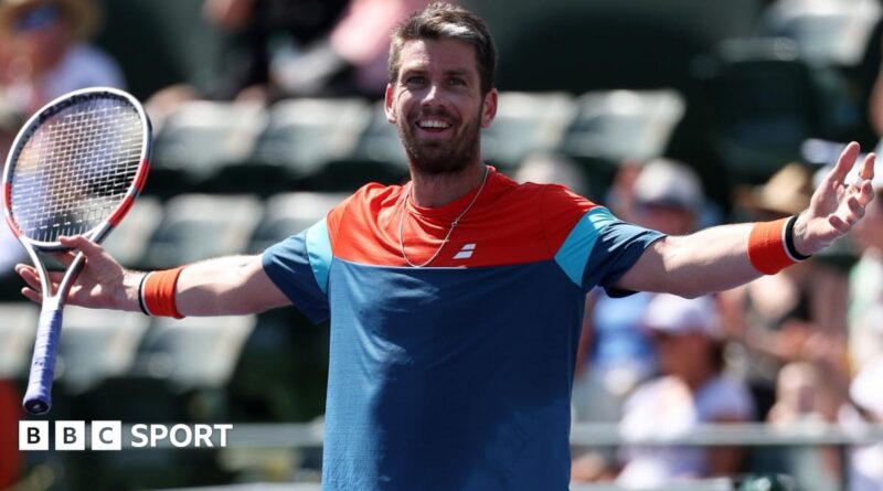 Cameron Norrie celebrates victory over Alex de Minaur at Indian Wells