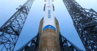 Blue Origin's New Glenn rocket on the launchpad