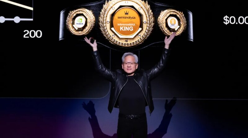 Nvidia's CEO Jensen Huang gestures during a keynote address at Nvidia's GTC Conference on March 16, 2026 in San Jose, California.