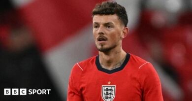 Ben White playing for England at Wembley