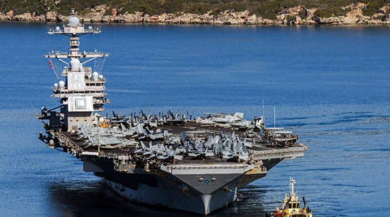 Laundry fire on giant US aircraft carrier injures two: US military