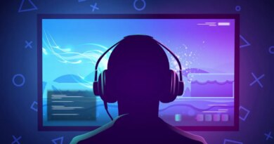 Illustration of a gamer sitting in front of a screen.