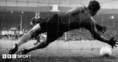 Collage of pictures from the Watney Cup 1970 - the matchday programme and action shots from the game