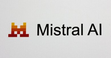 The logo of the French company Mistral AI.