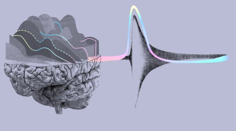 CollectivIQ, Artistic images of the brain and action potentials happening in it.