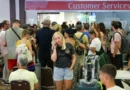 Photos show chaos at airports as passengers are left stranded due to canceled flights