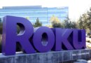 Roku's company logo is seen in front of Roku headquarters