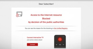a screenshot showing Archive.today blocked, attributing the block to Russian authorities.