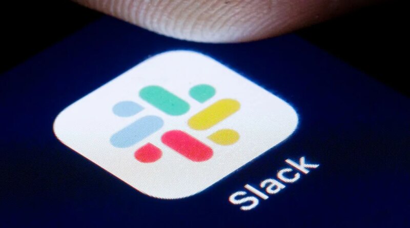 The logo of Instant Messaging Service Slack is shown on the display of a smartphone on April 22, 2020 in Berlin, Germany. (Photo by Thomas Trutschel/Photothek via Getty Images)